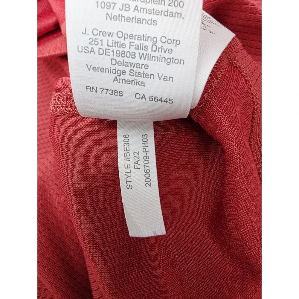 J Crew Performance‎ 1/4 Zip Shirt Men's Medium Red Long Sleeve Activewear Golf